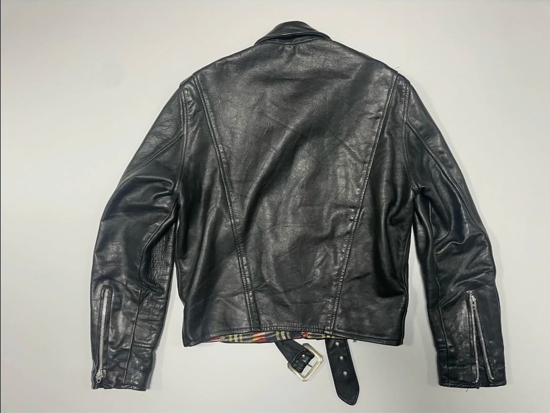 60s 빈티지 브리티쉬 d포켓 모터사이클 라이더 레더 자켓 스컬체인 상품이미지7