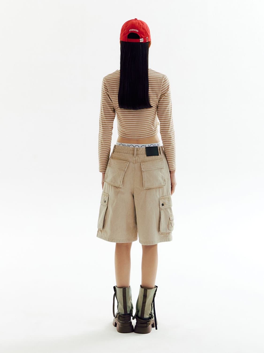 웨스턴 카우걸 카펜터 데님 카고 버뮤다 워크팬츠 반바지 쇼츠 베이지 샌드 상품이미지2
