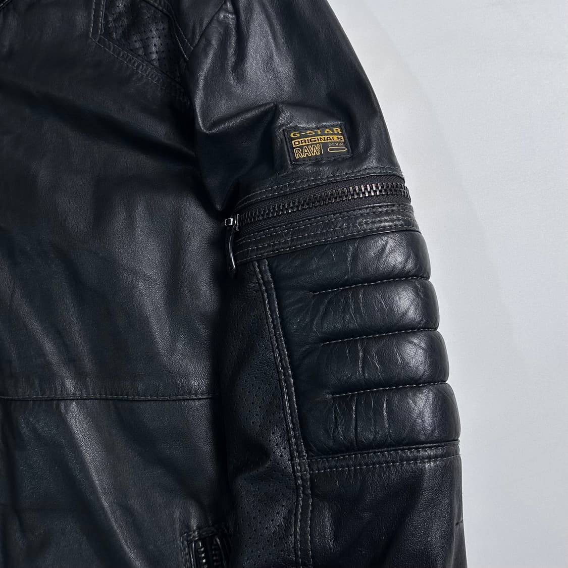 지스타 로우 가죽 바이커 자켓 상품이미지4