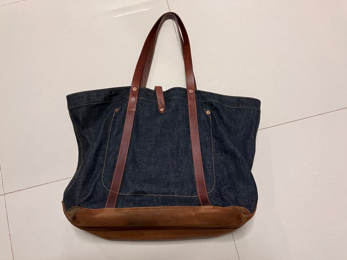 RRL 레더트림 토트백 상품이미지3