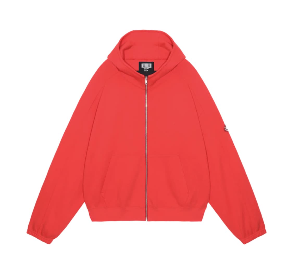 카브엠트 레드 니트 집업 자켓 후드집업 상품이미지1