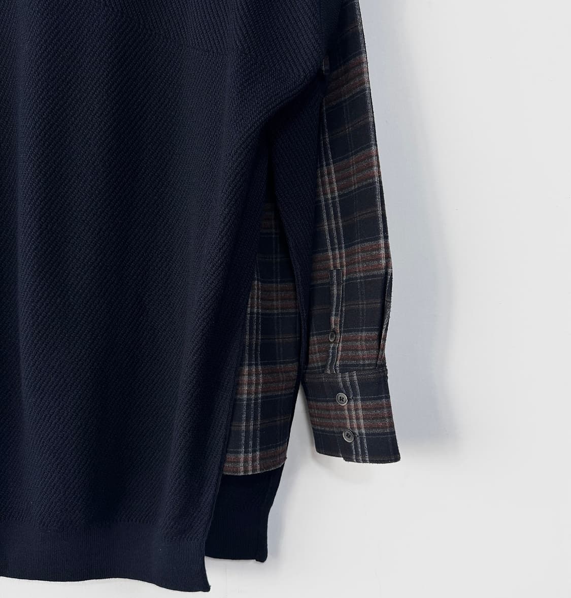 타임옴므 텍스처 블록 니트 셔츠 상품이미지3