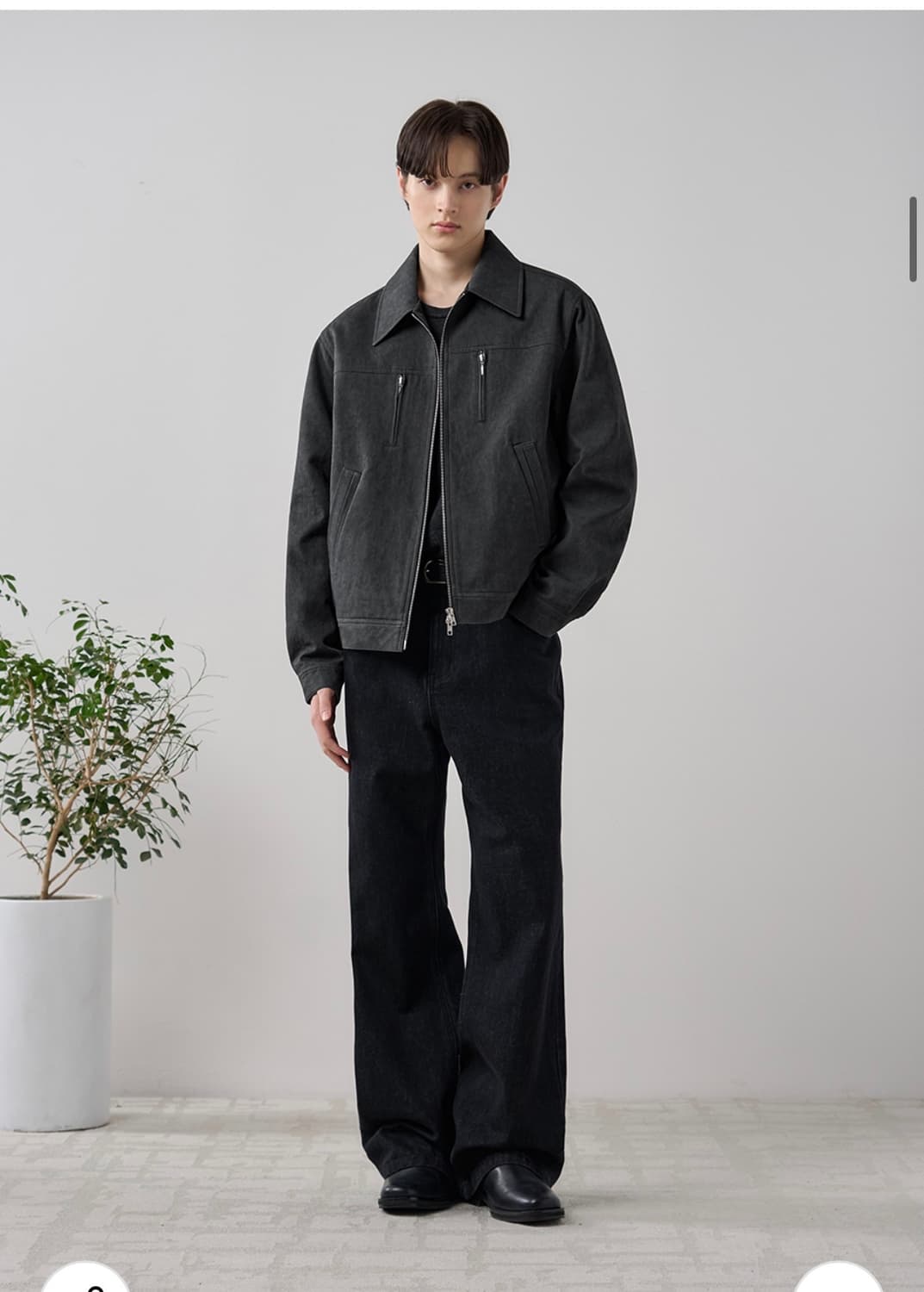 (새상품)(L)드로우핏 [서강준 PICK]페이드 다잉 코튼 블루종 자켓 상품이미지3