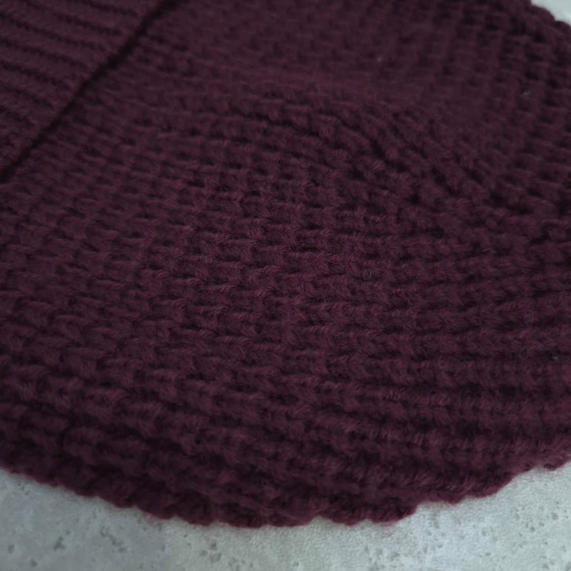 버건디 와플 롤업 니트 비니 남녀공용 상품이미지3