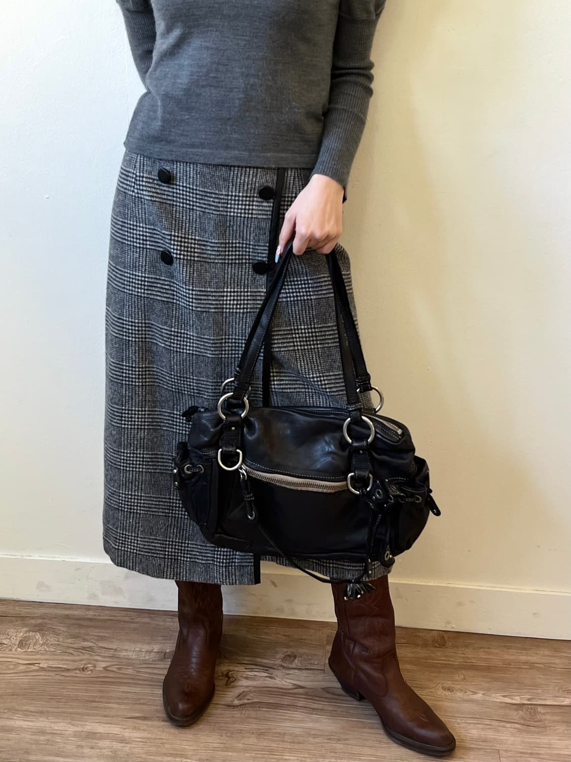 italy 플라워키링 레더 숄더백 상품이미지9