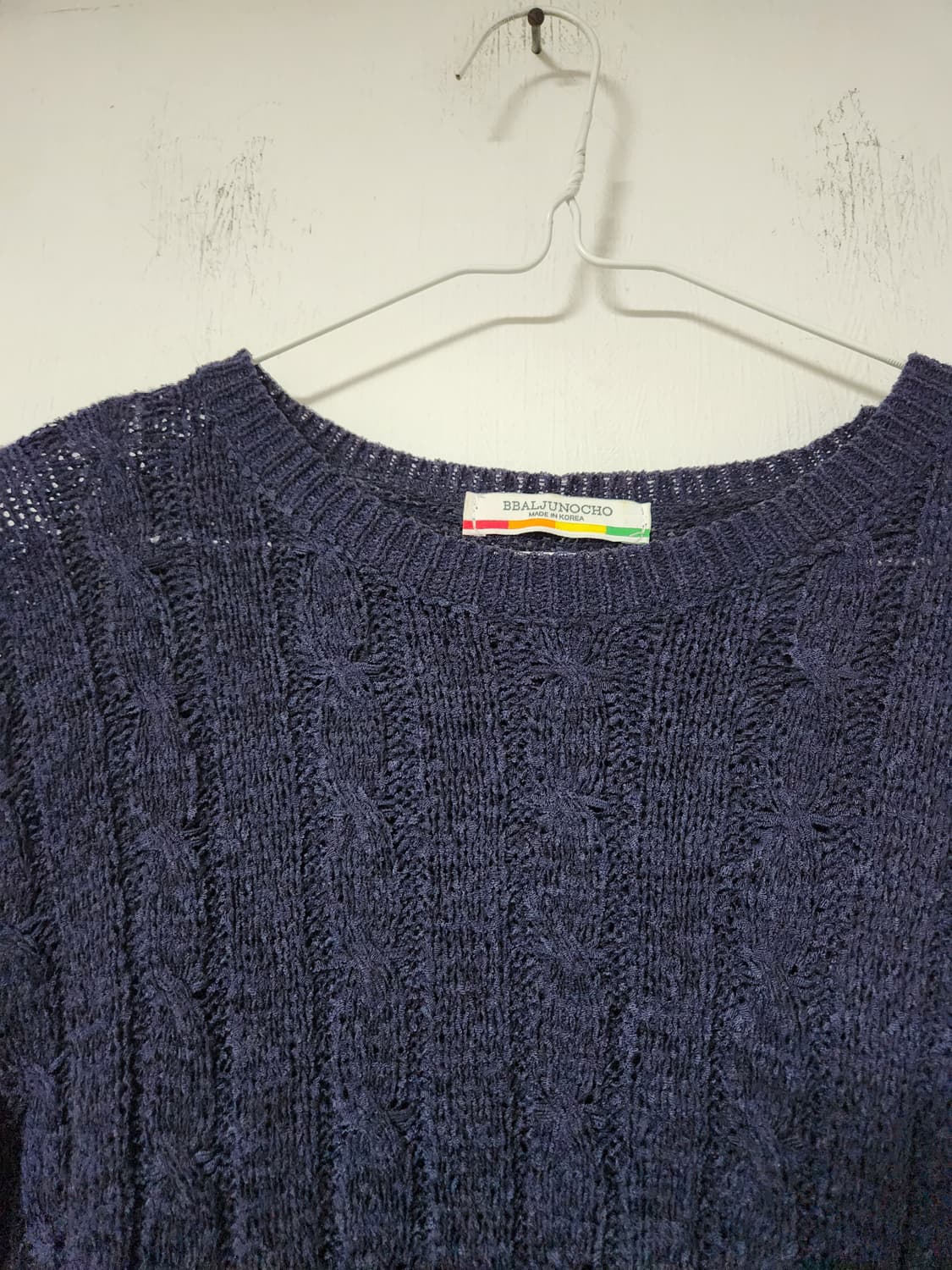 귀여운  반팔 니트 네이비 F(~66) 상품이미지3