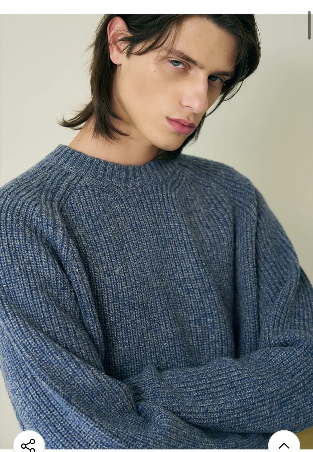 (새상품)(XL) 드로우핏 울 블렌딩 레글런 풀오버 니트 [BLUE] 상품이미지2