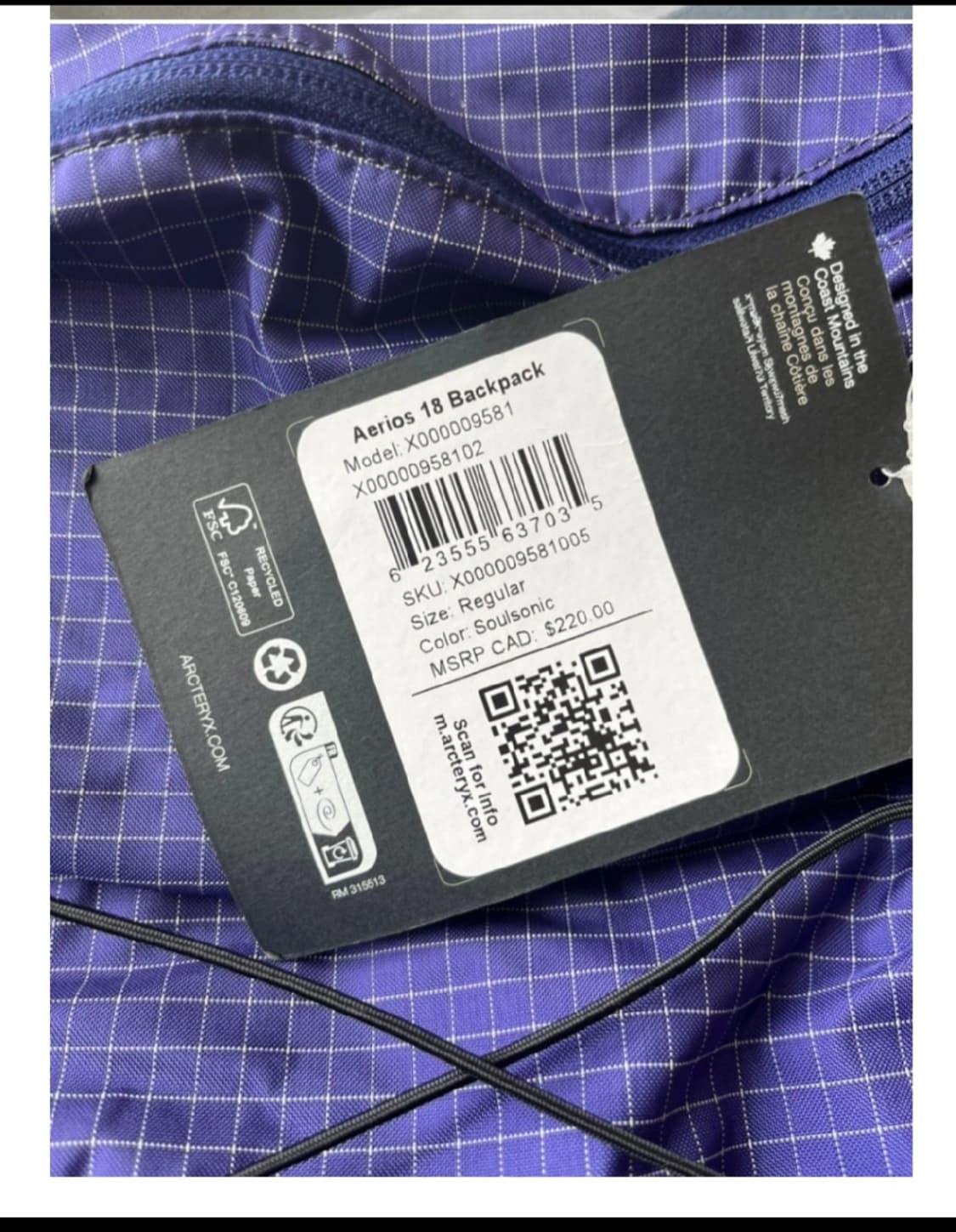 아크테릭스 에어리어스18리터 상품이미지3