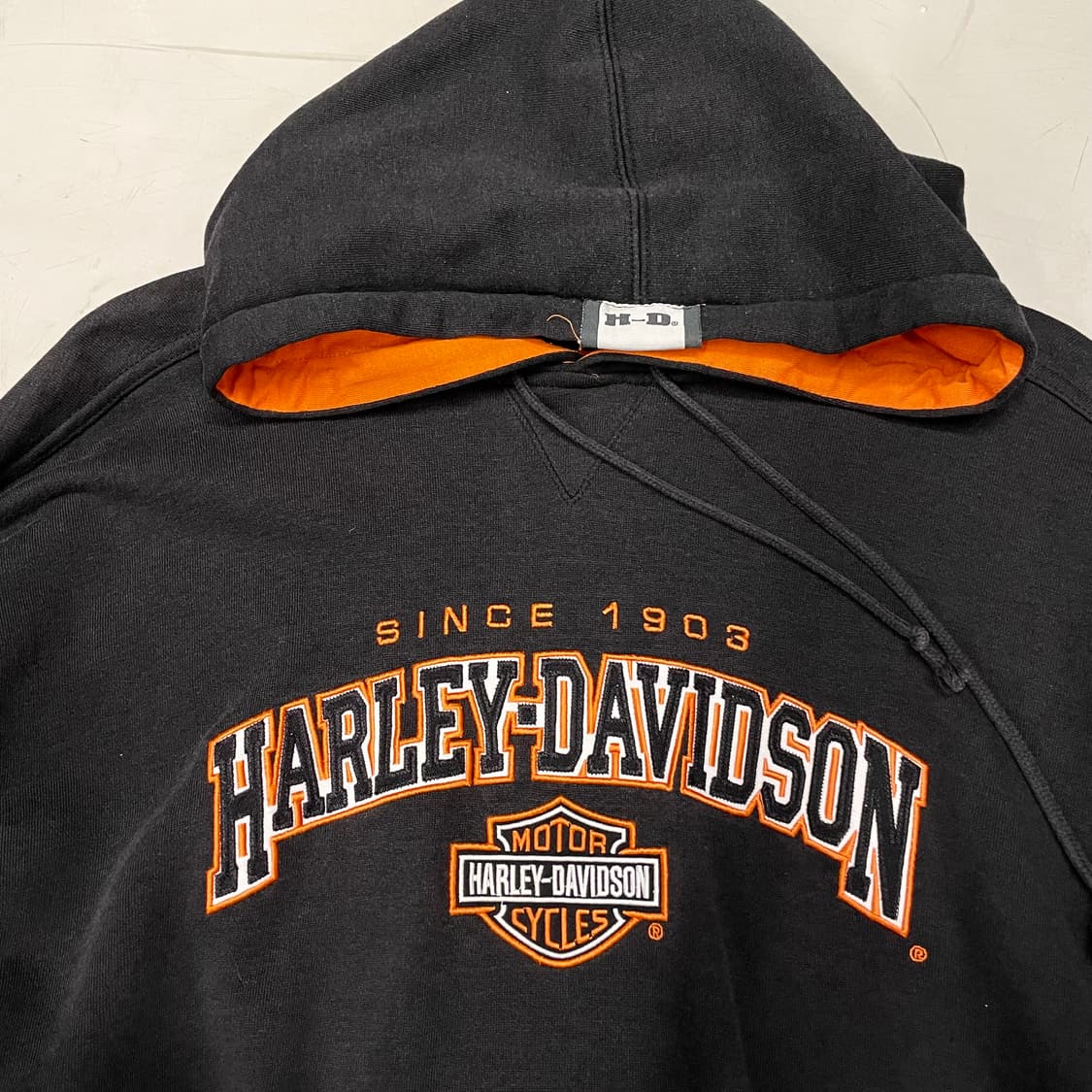 할리데이비슨 차콜오렌지 후드티 상품이미지2