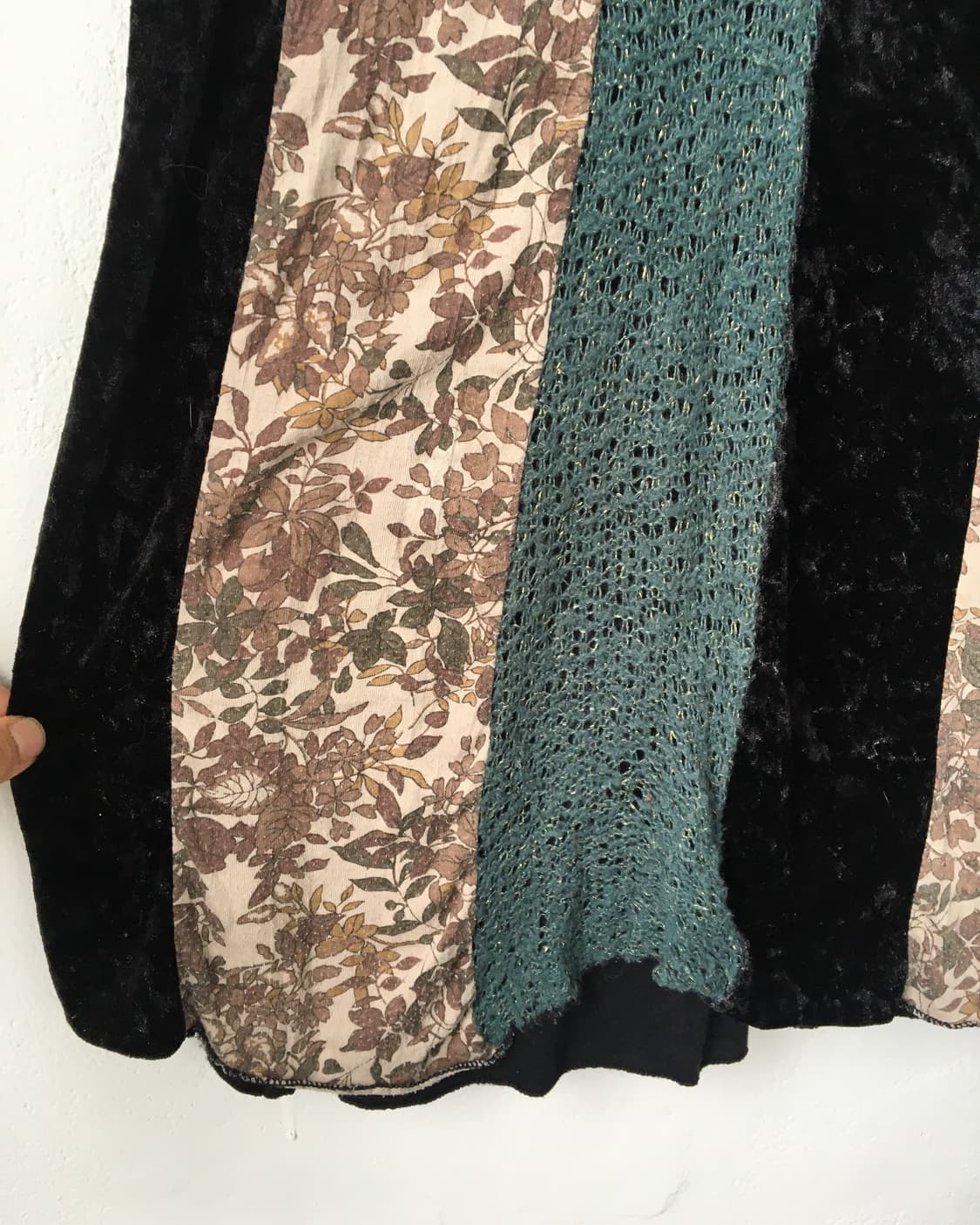 Patch work point velvet layer sleeveless 상품이미지5
