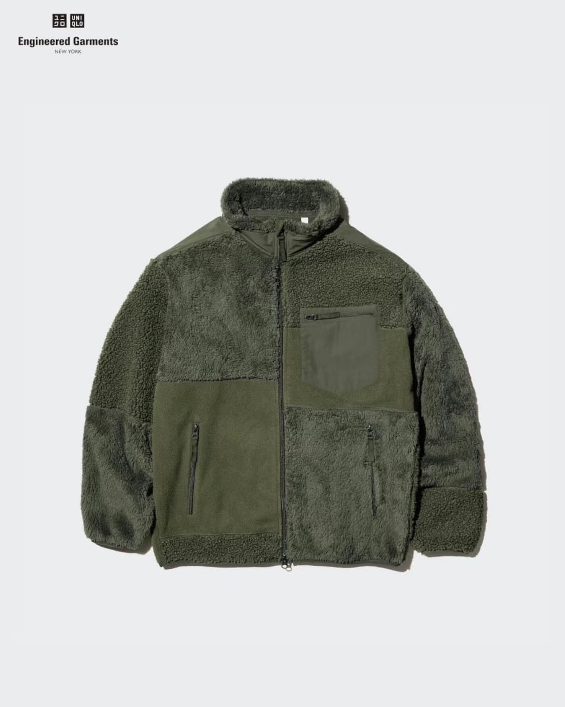 유니클로x엔지니어드가먼츠 후리스 올리브 L 상품이미지1