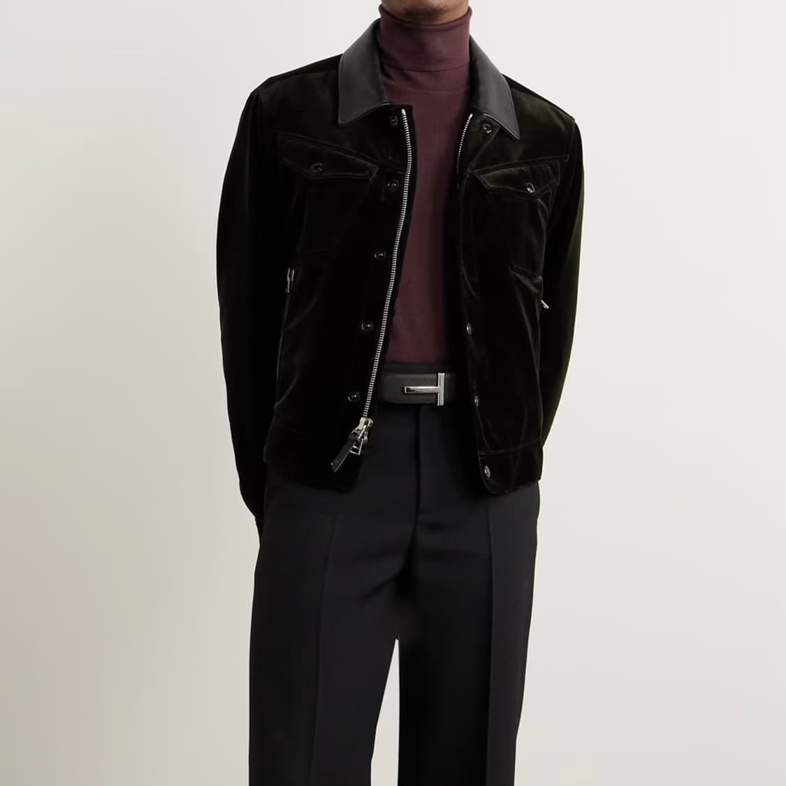 새상품 톰포드 레더 벨벳 웨스턴 트러커 자켓 50 상품이미지6