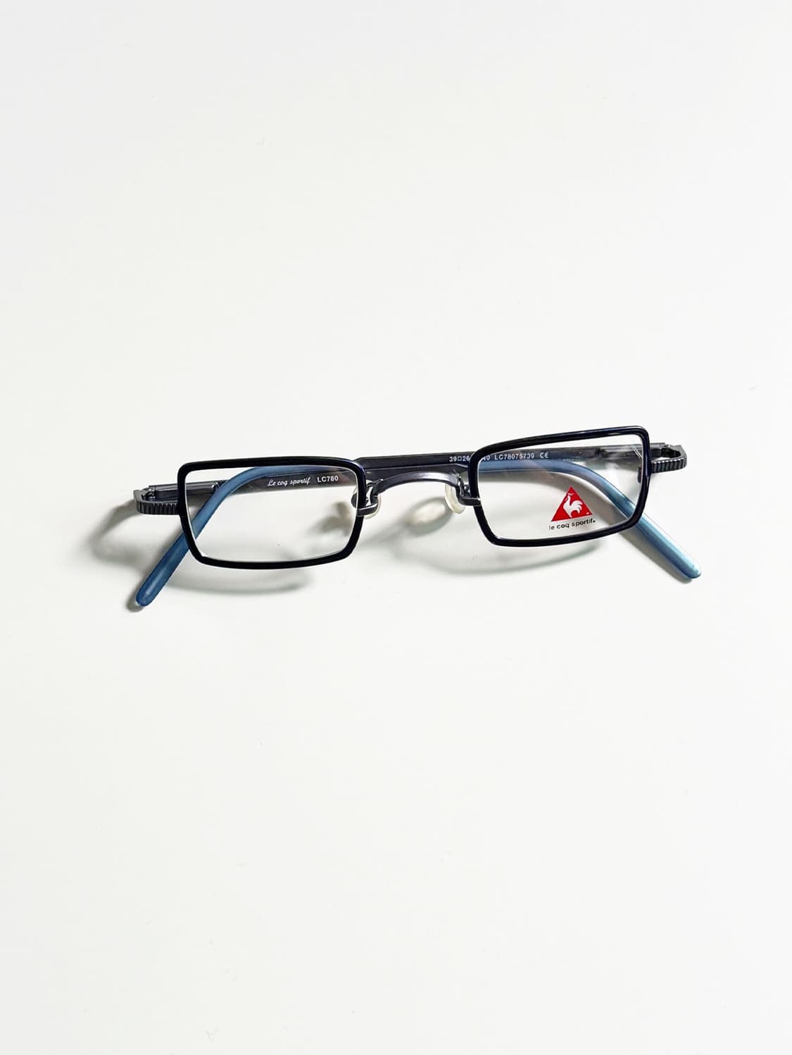 90s Le Coq Sportif 블루 메탈 슬림 스퀘어 빈티지 안경 상품이미지2