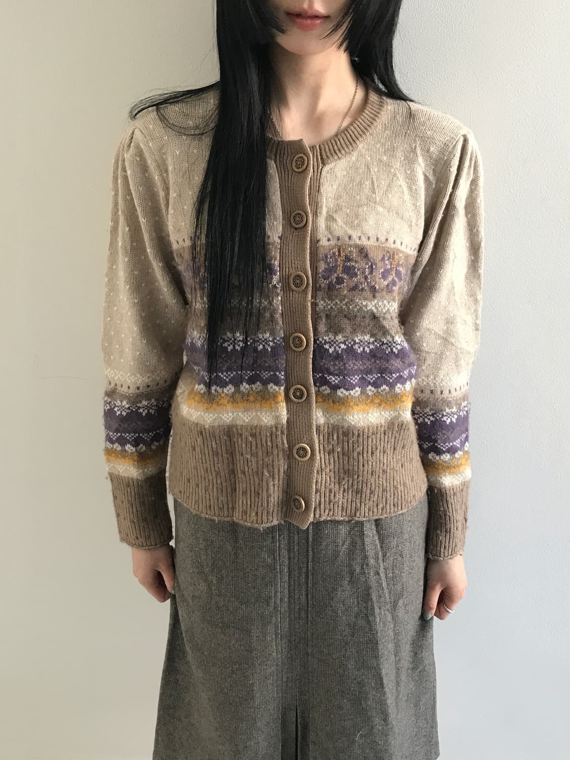 (Vintage)Vintage pattern knit cardigan 상품이미지3