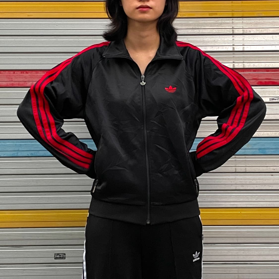 90s 아디다스 데상트 검빨 파이어버드 져지 M L 상품이미지4