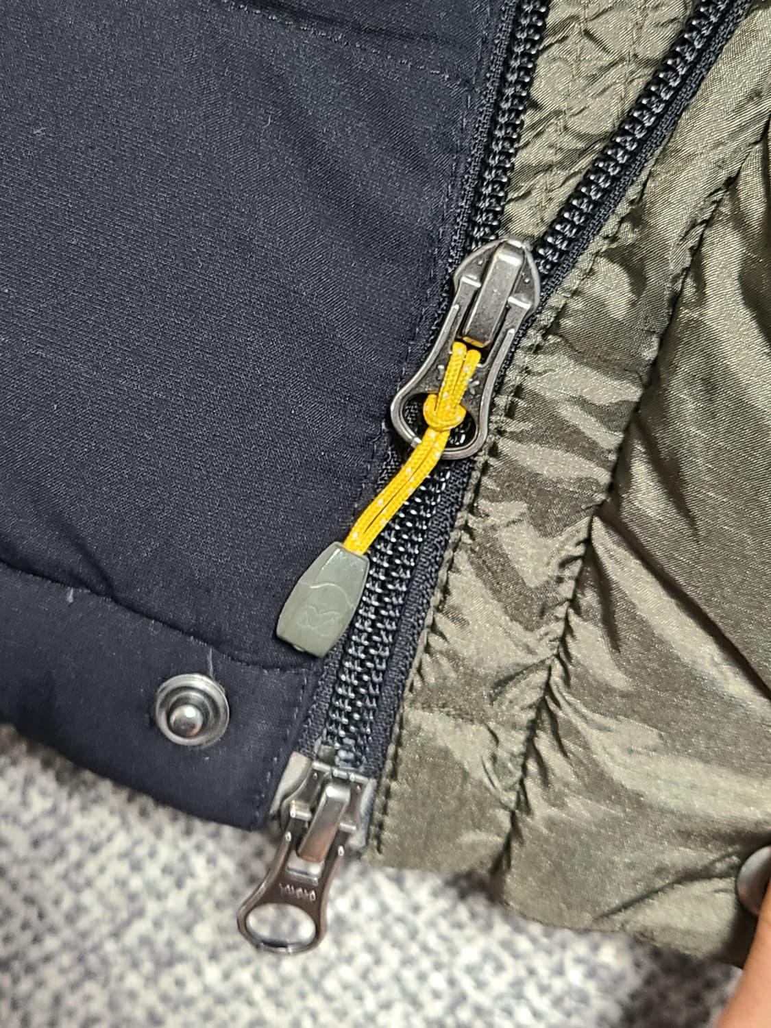 밀레  구스다운 윈드스토퍼 롱패딩 90 카키 상품이미지5