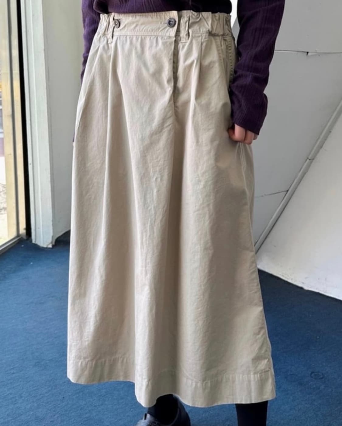 MHL 마가렛호웰 베이지 밴딩 스커트 상품이미지1