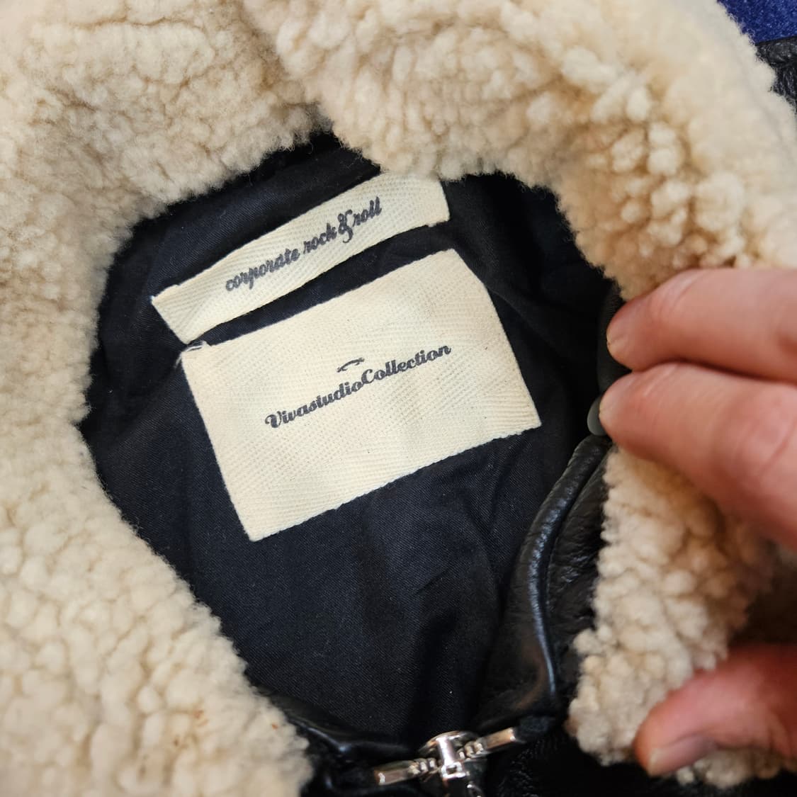 비바스튜디오 양털 가죽 봄버자켓 M size 상품이미지6