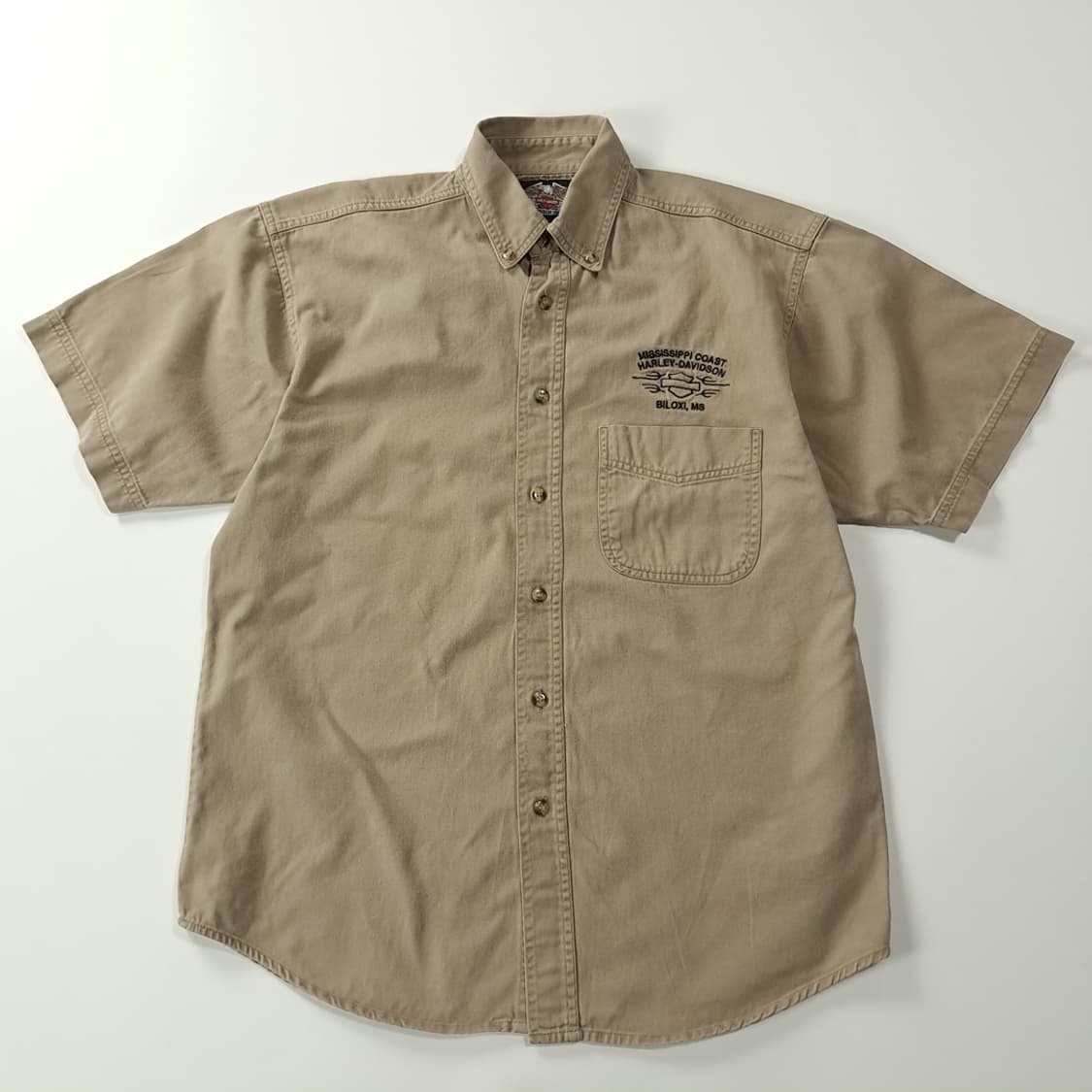 CK230 S 할리데이비슨 90s 샌드베이지 반팔 셔츠 남방 상품이미지1
