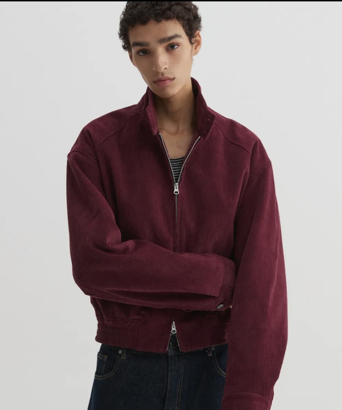 DNSR 디앤에스알 코듀로이 해링턴 크롭 점퍼 상품이미지3