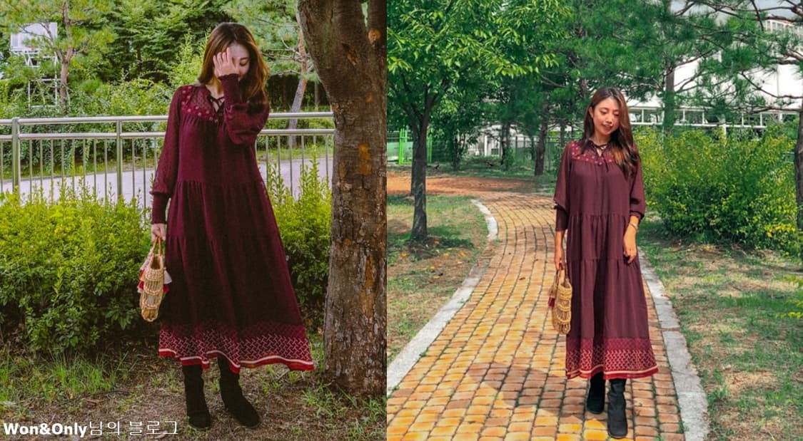 써스데이아일랜드 쉬폰 롱 원피스  상품이미지8