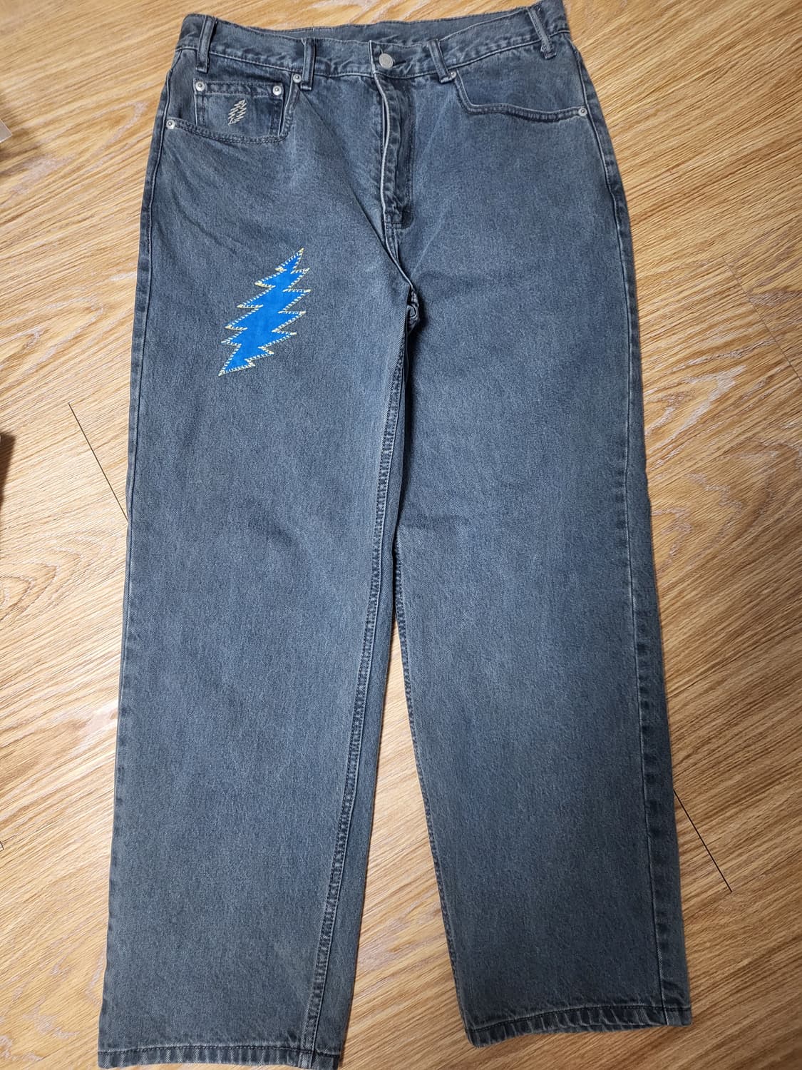 디스이즈네버댓 디네댓 그레이트풀데드 gd 릴렉스드 데님 팬츠 블루 L 상품이미지4