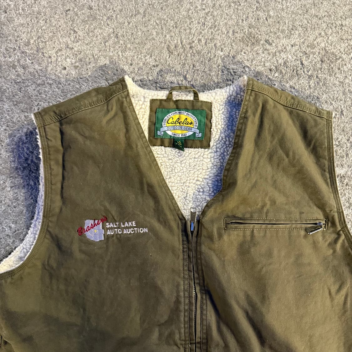 빈티지 양털 워크 베스트 모스그린 상품이미지2