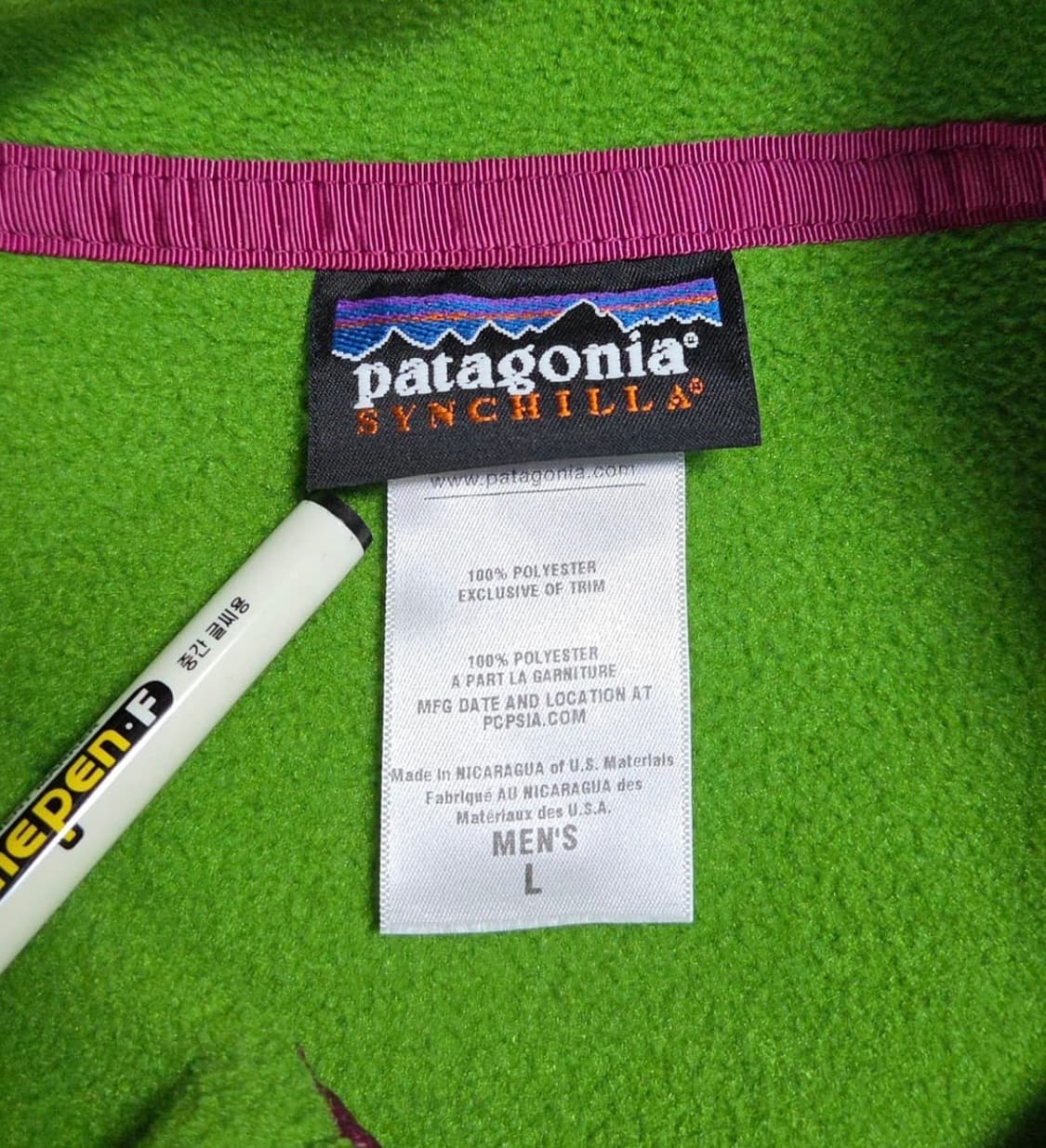 파타고니아 플리스 신칠라L 라임그린 헤비신칠라 상품이미지4