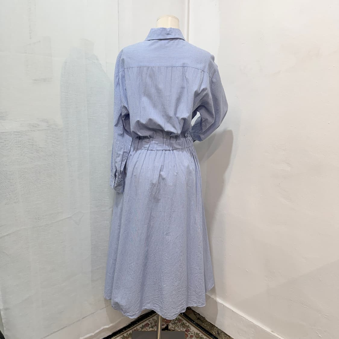 허리밴딩 스트라이프 줄무늬 롱원피스 셔츠롱원피스 3081 상품이미지5