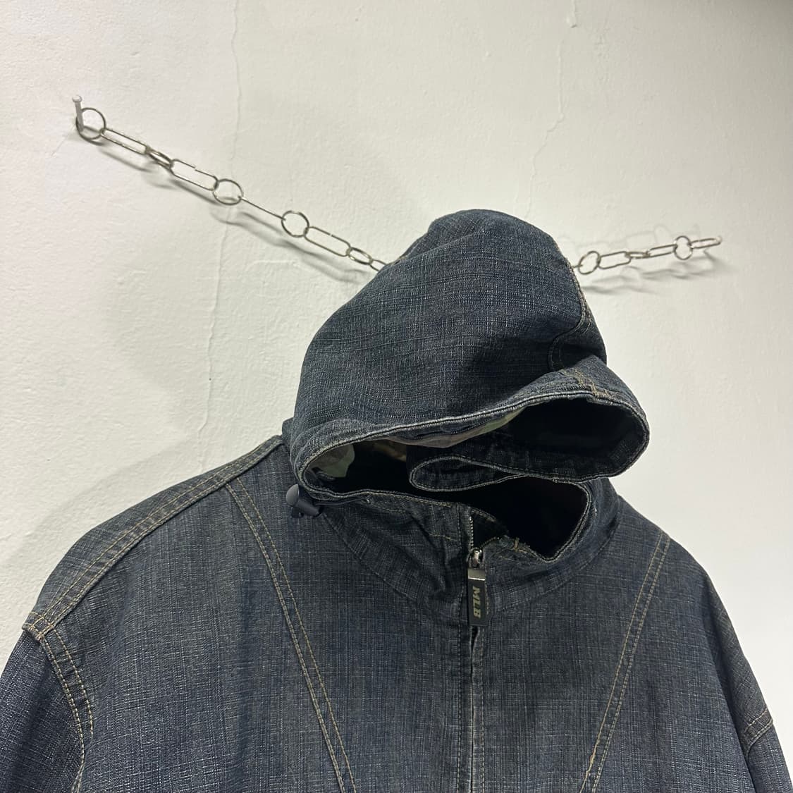 XL-XXL MLB 오버핏 양키스 후드 데님자켓 상품이미지5