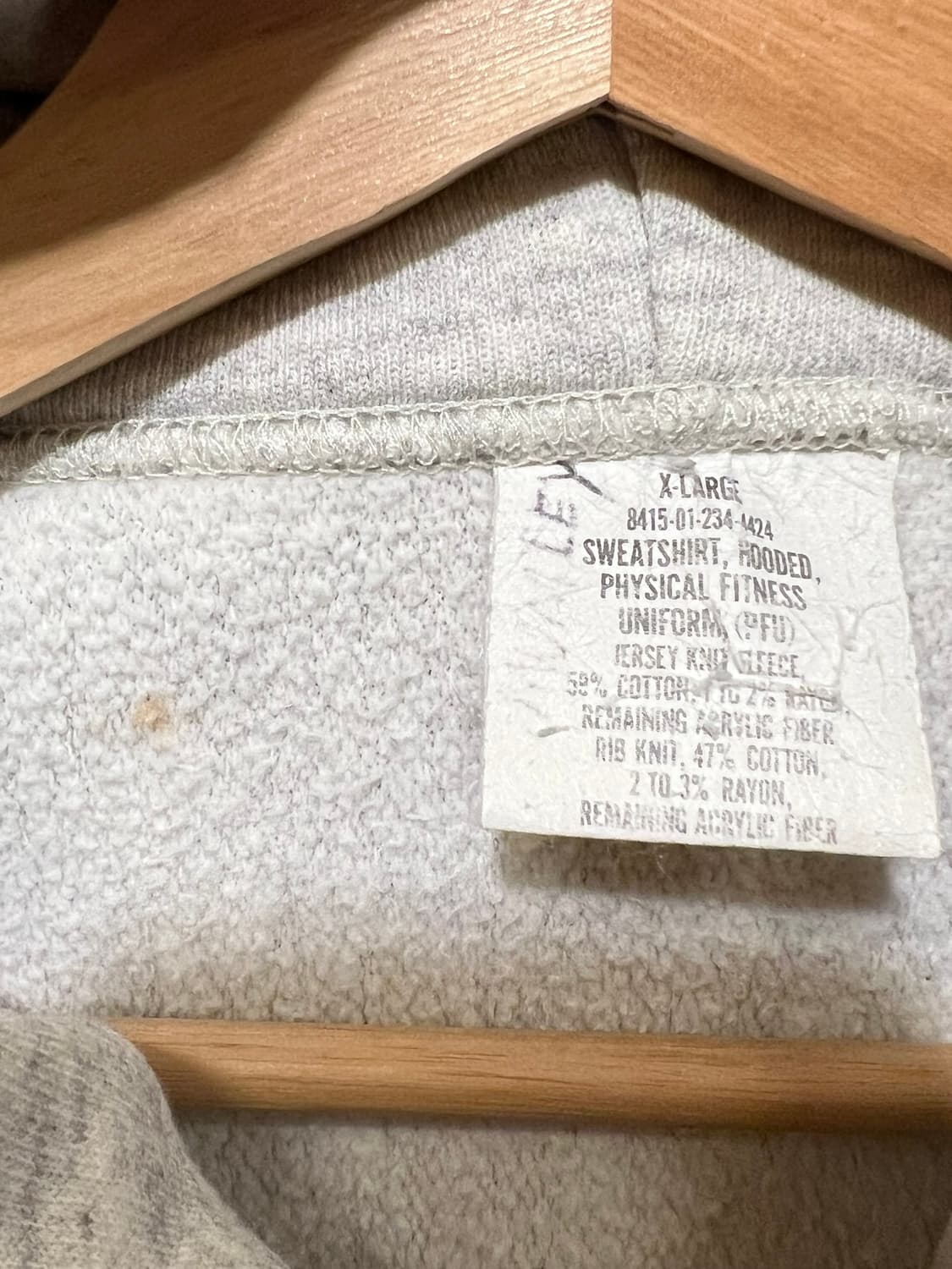 [XL] 미군 ARMY 후드집업 PFU 빈티지 그레이 후드 집업 상품이미지10