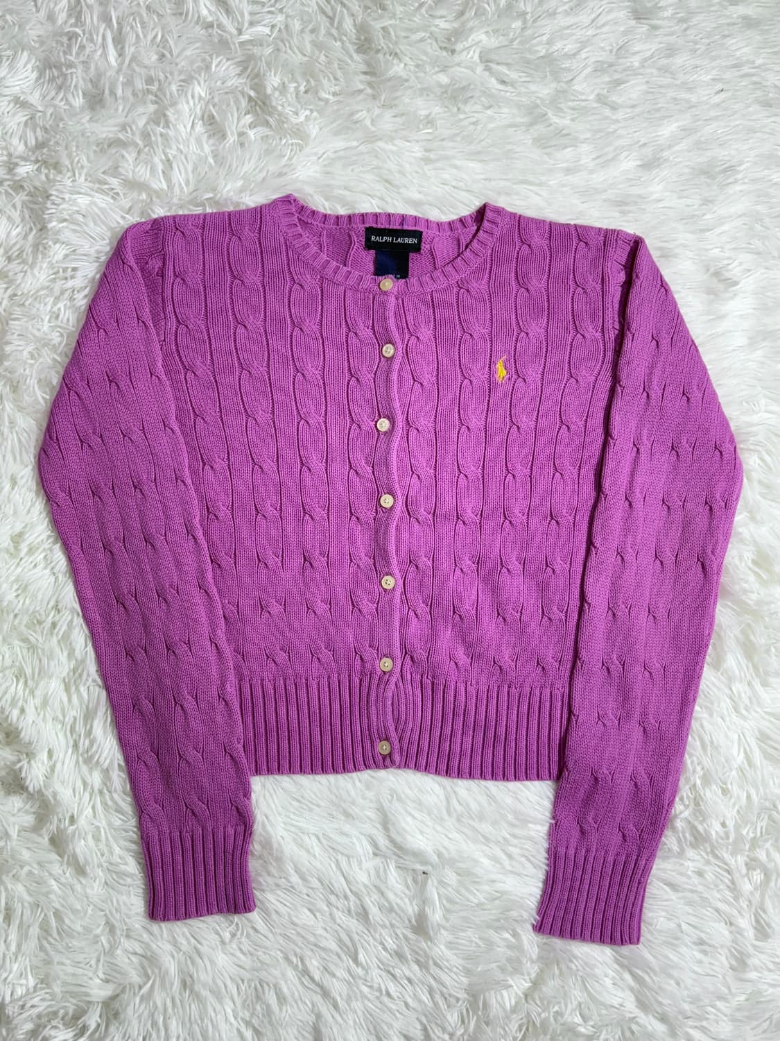 폴로 랄프로렌 핑크 포니 케이블 가디건  상품이미지4