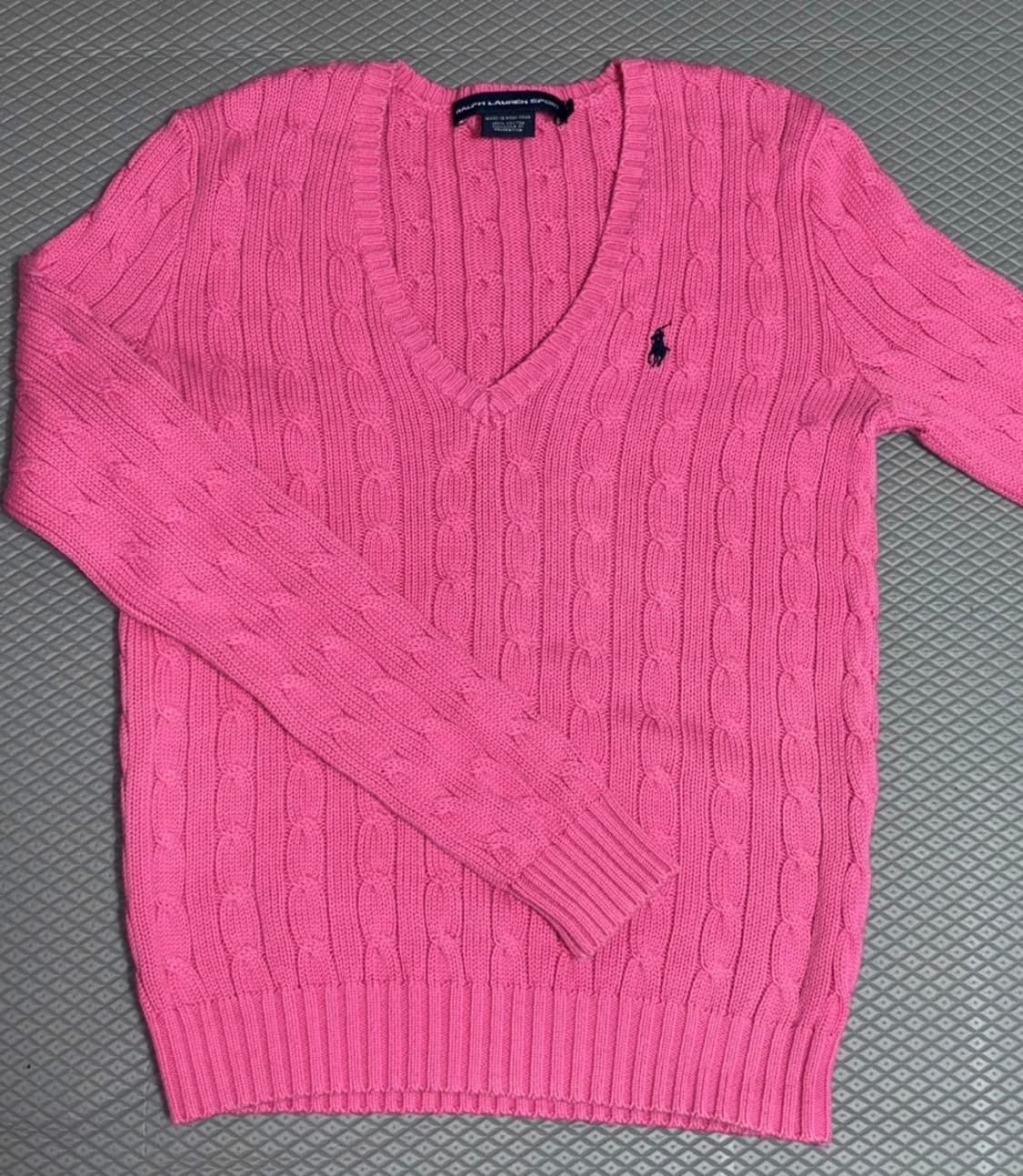 폴로 랄프로렌 핑크 케이블 브이넥 니트 M 상품이미지1
