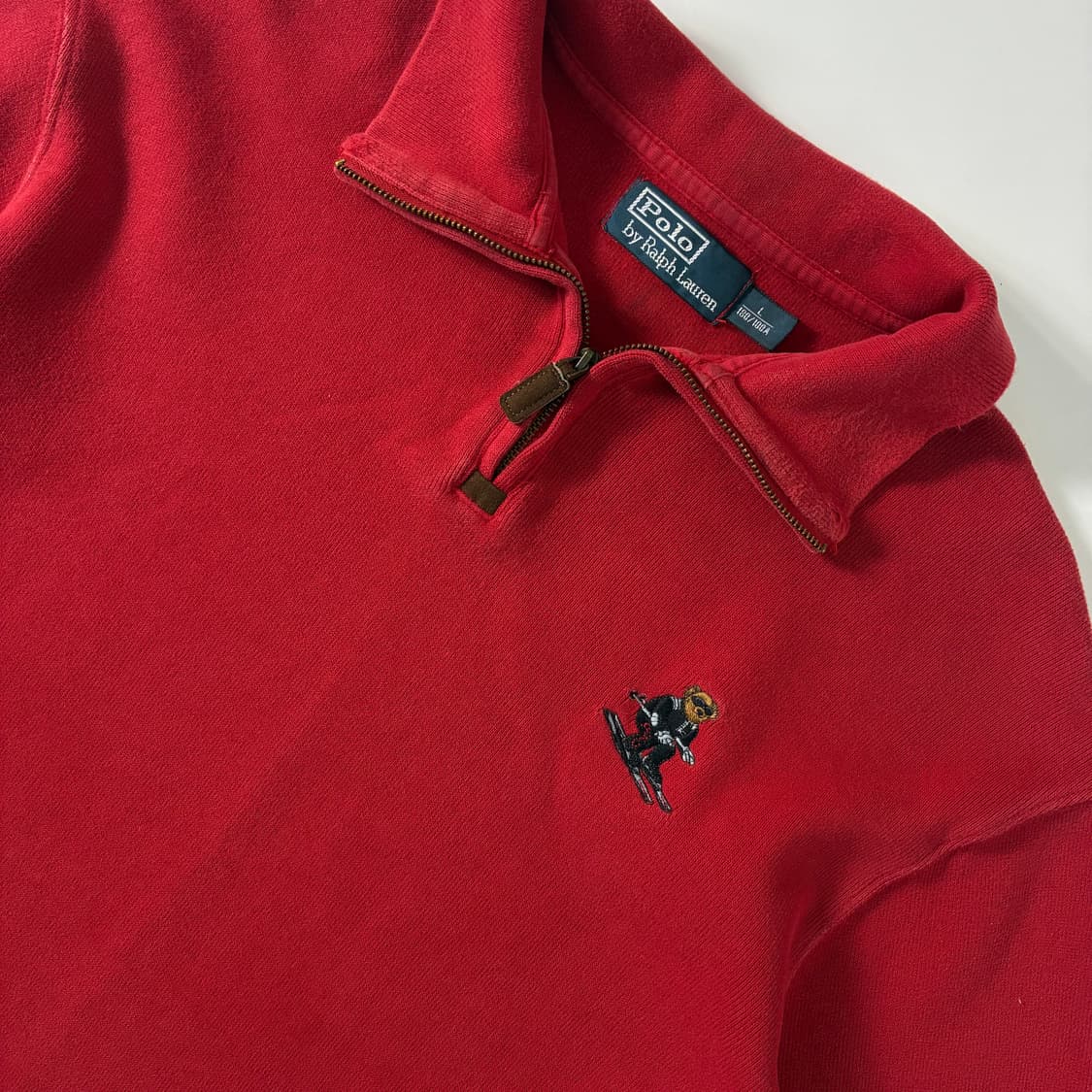 Polo  폴로 랄프로렌 코튼 스키베어 레드 반집업 니트 상품이미지3