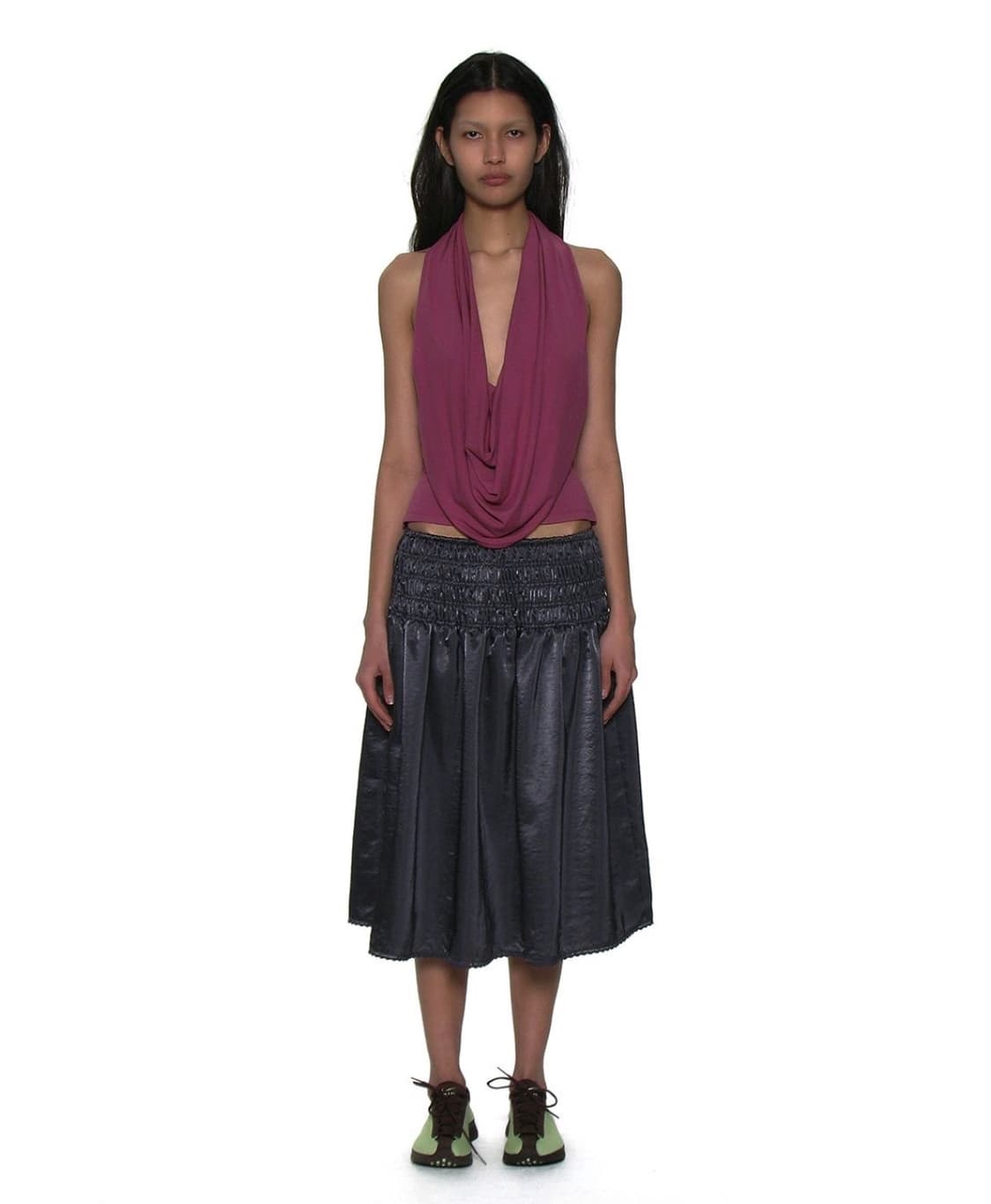 파르티멘토우먼 LACE TRIM SMOCKING MIDI SKIRT 상품이미지1