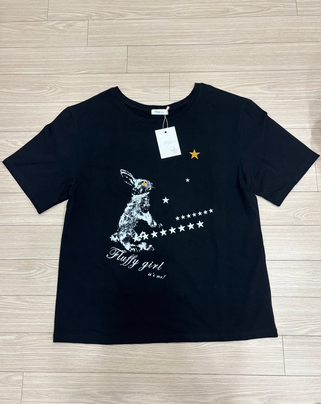 fluffyhaus 플러피하우스 버니 보트넥 티셔츠, 스타 슬리브리스 상품이미지6