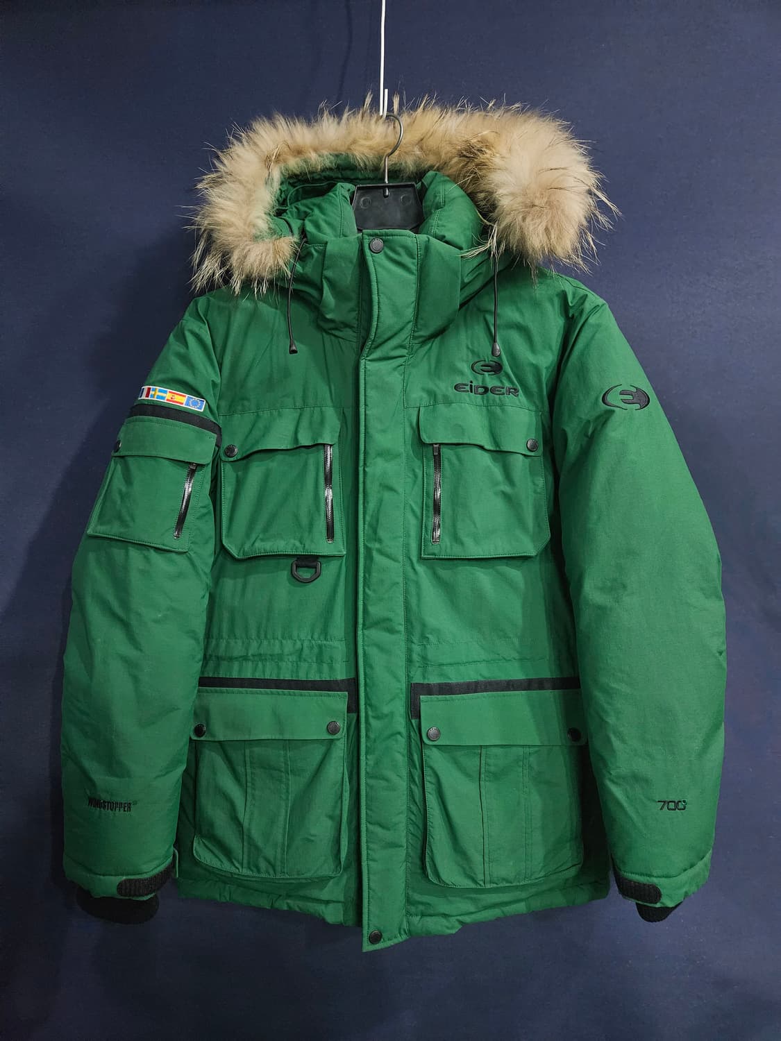 아이더 700필 윈드스토퍼 다크그린 남성100~105구스다운 대장급패딩  상품이미지1