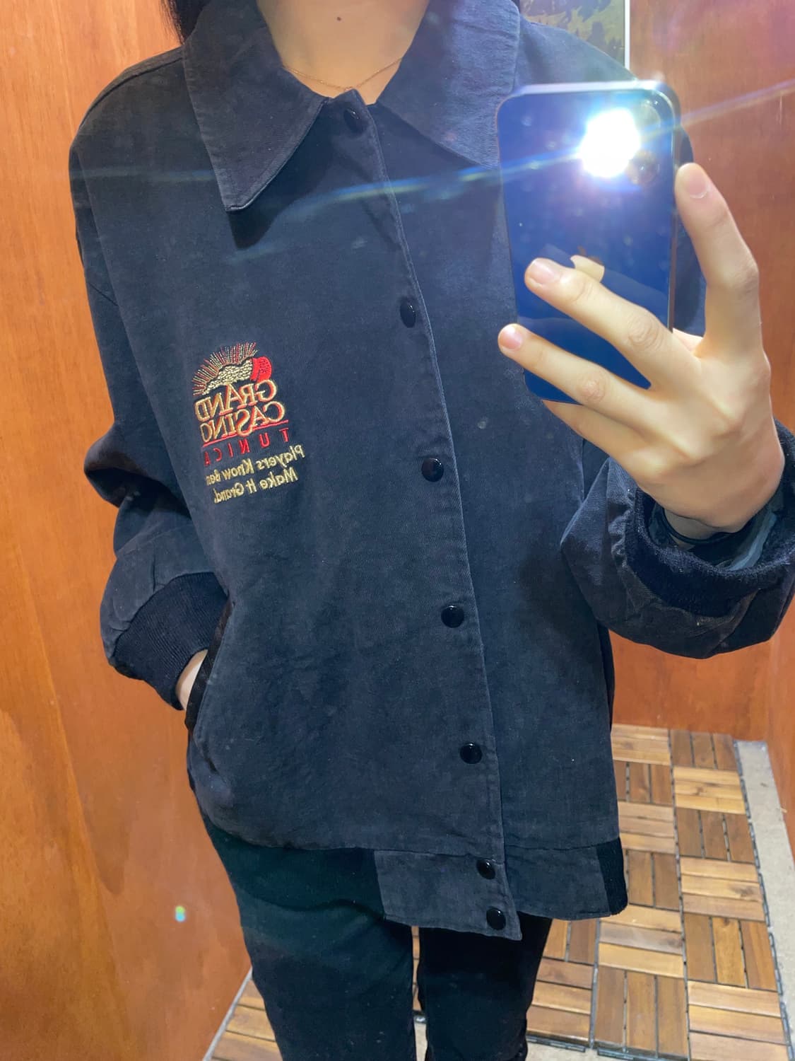 (XL) Grand Casino 빈티지 블랙 데님 워크 자켓 상품이미지3