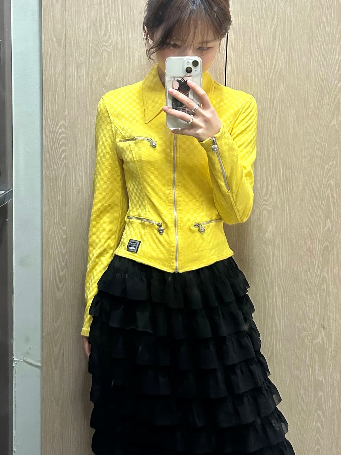 VJC 90s 아카이브 체커보드 비스코스 자켓 상품이미지2