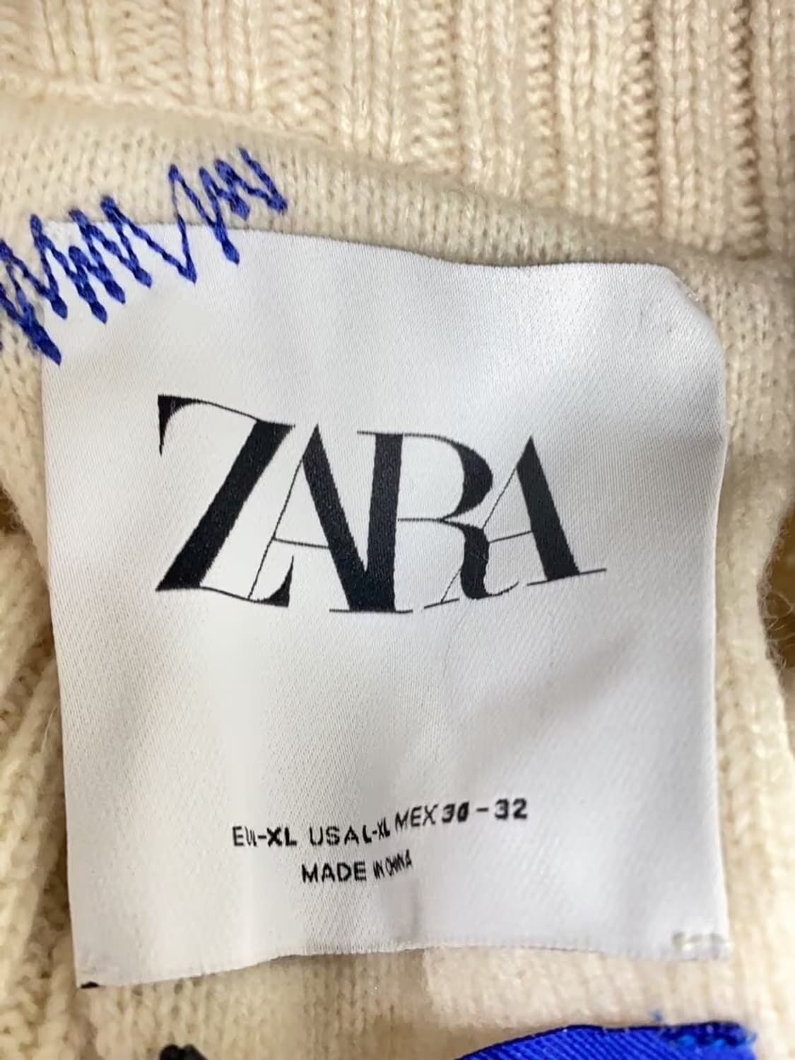 자라 x 아더에러 패치워크 오버사이즈 니트 스웨터 크림 상품이미지4