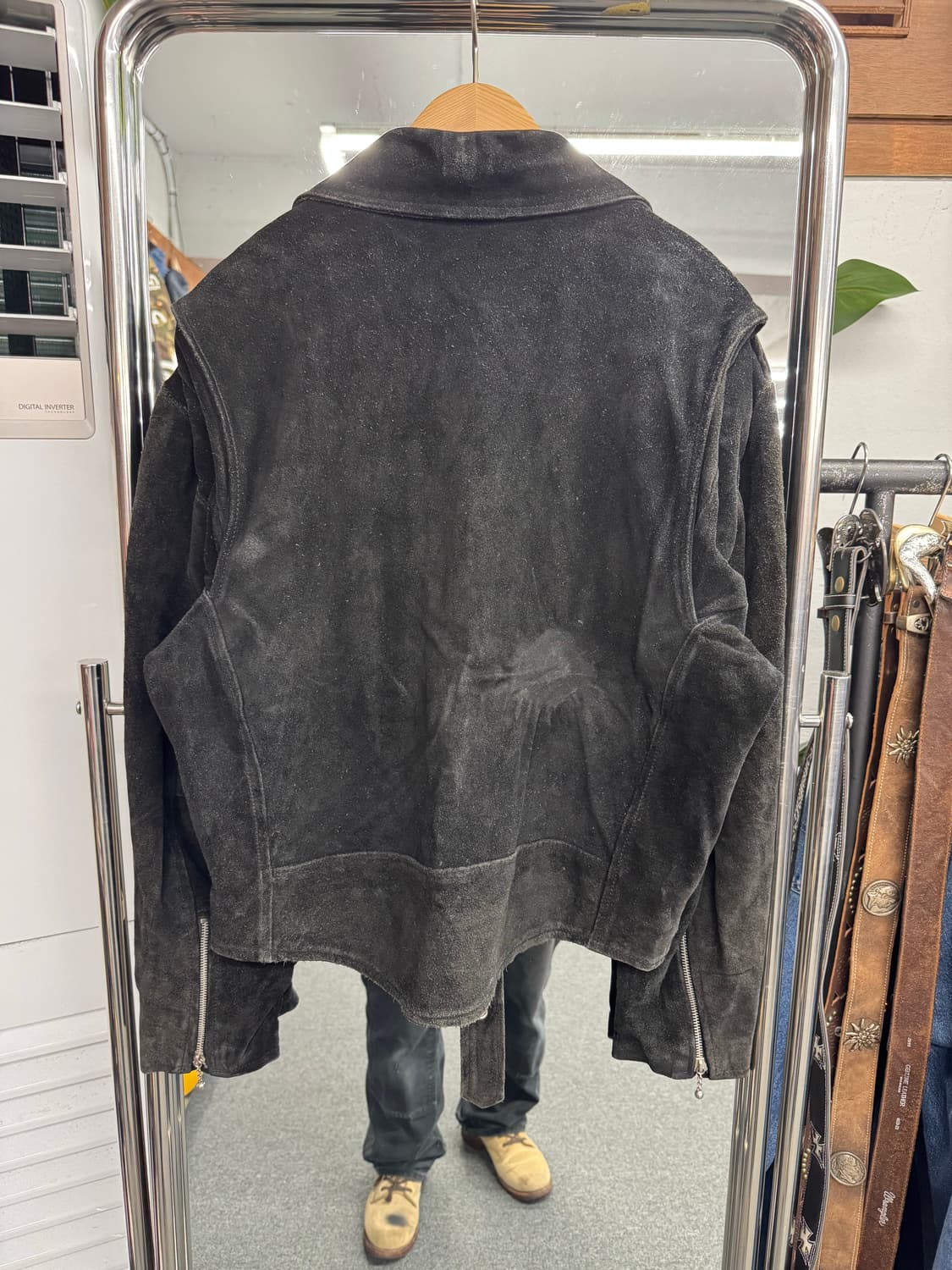 REBEL 빈티지 벨벳 라이더 가죽자켓(데미지) 상품이미지4