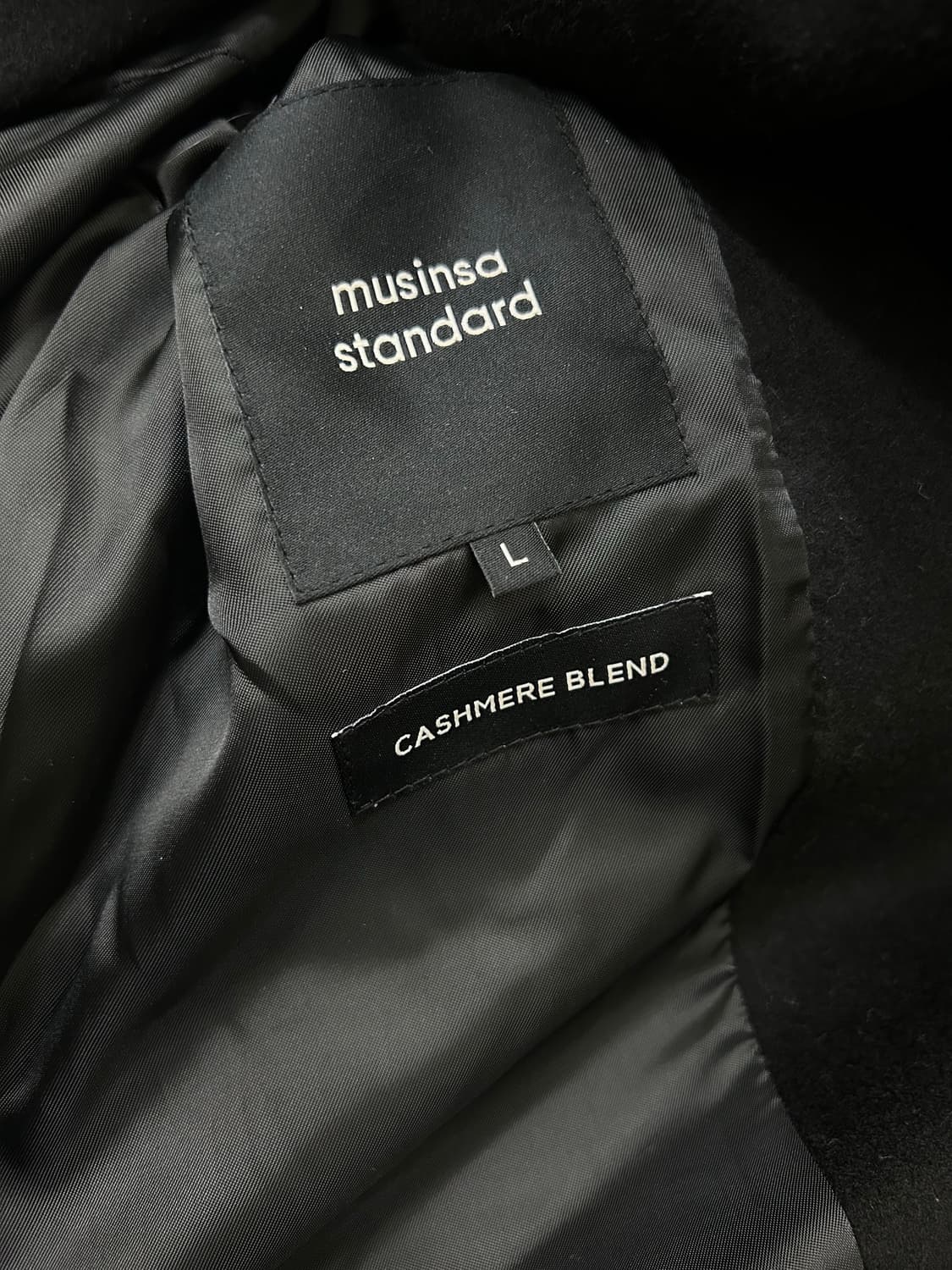 [L]무신사스탠다드 캐시미어 블렌드오버핏 맥 코트/블랙 상품이미지6