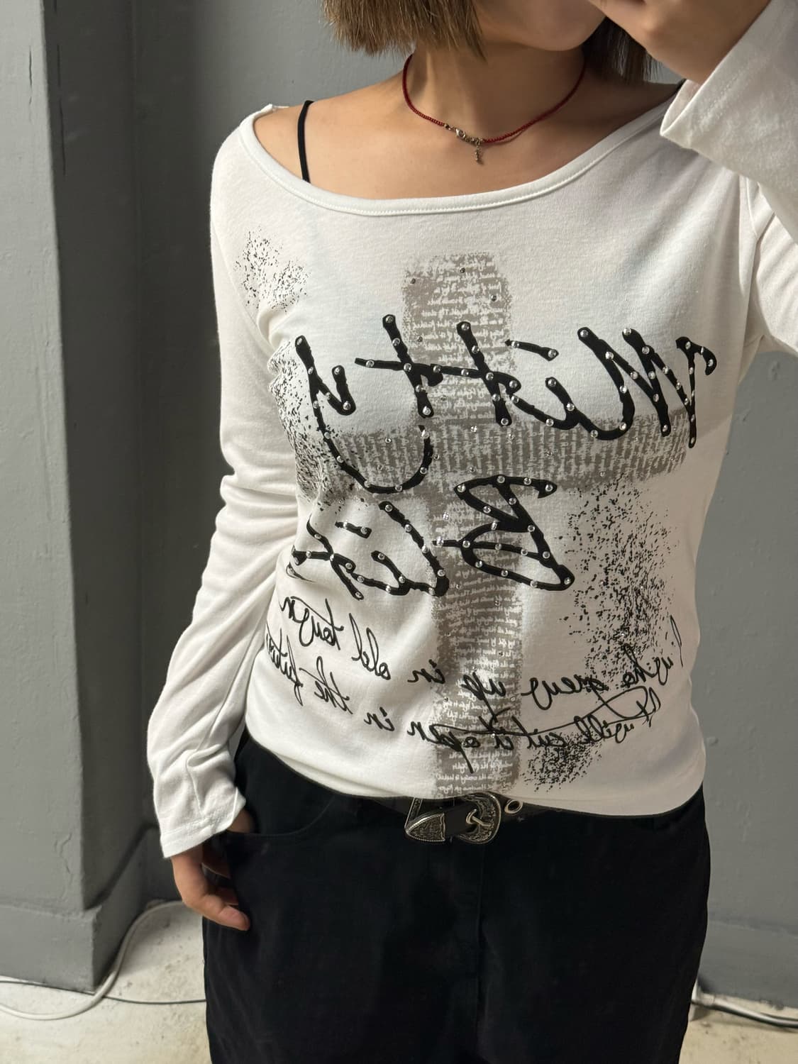 cross point lettering long sleeve 상품이미지4