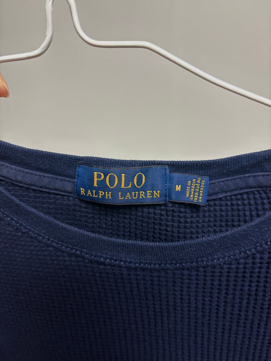 폴로랄프로렌 네이비 와플 니트 롱슬리브 상품이미지2