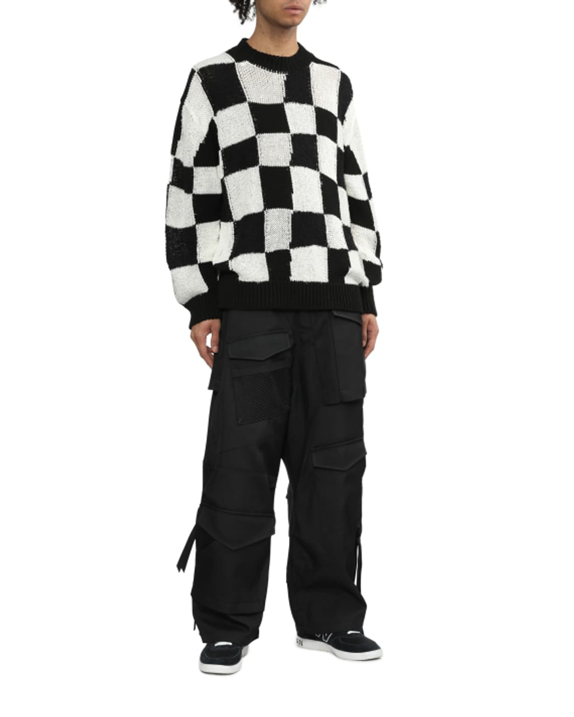 새상품 준야와타나베 체스체크 니트스웨터 L 상품이미지6