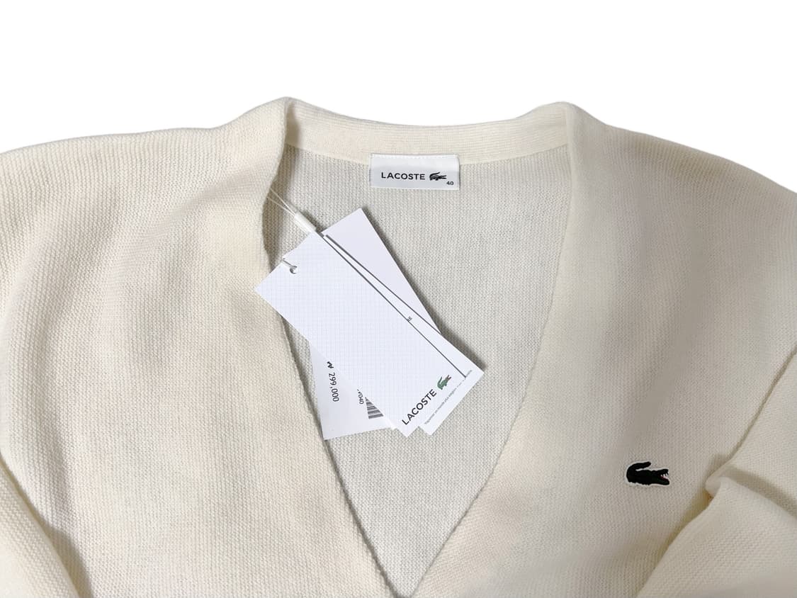 (새상품) 라코스테 아이보리 니트 가디건 40 상품이미지3