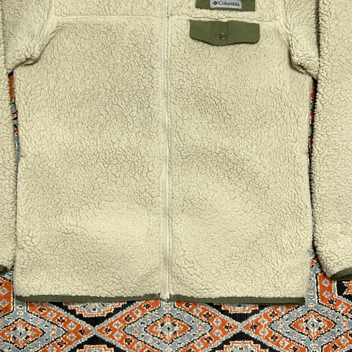 컬럼비아 베이지 플리스 집업 남성S 상품이미지3