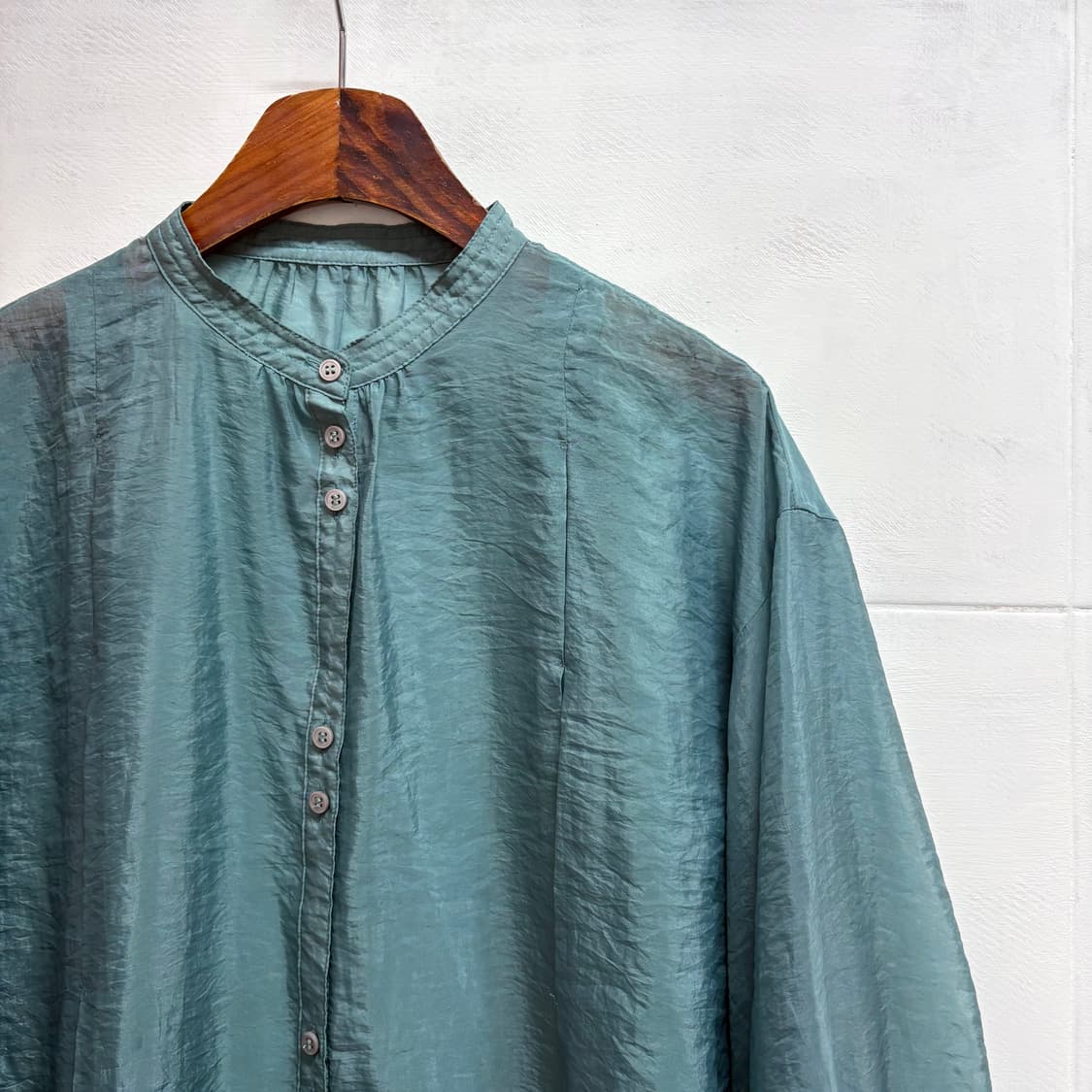 PUBLIC TOKYO 오간자 청록 벌룬 블라우스 JPN 상품이미지2