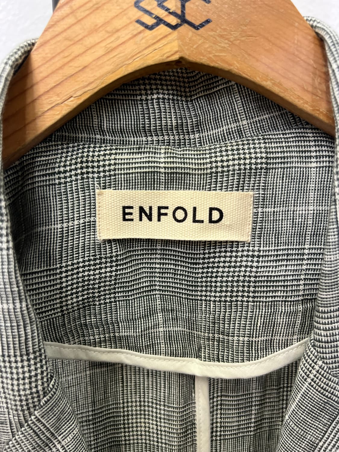 정품) ENFOLD 엔폴드 체크 패턴 롱자켓 66-77 상품이미지7