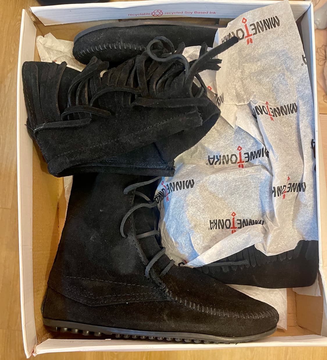 미네통카 Minnetonka프론트 레이스 니 하이 부츠 블랙 230 상품이미지7